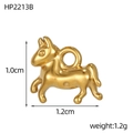 Macro shot of gold flying horse pendant showing 1.2cm width and 1.0cm height dimensions - Pony (HP2213B)