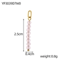 Pink natural stone beaded pendant with gold-plated stainless steel hardware for DIY jewelry - Pink Beaded Pendant (YP3039D7W0)