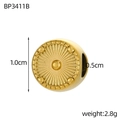 Macro view of 1.0cm gold flower sunburst spacer bead for DIY jewelry making - Round Sunburst Pattern (BP3413B)