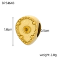 Pendentif goutte en acier inoxydable doré avec texture perlée et dimensions - Perle Décorative en Goutte (BP3464B)