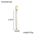 Detail of DIY stainless steel pendant with eight faceted milky white beads and gold clasp - Opal White Beaded Pendant (YP3039D1W0)