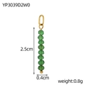 Detail view of 2.5cm green beaded charm with golden metal ring and 8 faceted beads - Green Beaded Pendant (YP3039D2W0)