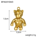 Detail of 3D bear charm in gold plating showing 1.5cm height and 1.2cm width dimensions - Grumpy Bear (BP46691DW0)