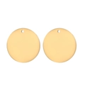 Pendenti tondi in acciaio inossidabile placcato oro lucido per gioielli fai-da-te - Oro 20mm (WP48278BK20)