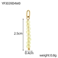 Minimalist DIY stainless steel 8-bead pendant in transparent light yellow for jewelry making - Light Yellow Green Beaded Pendant (YP3039D4W0)