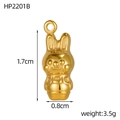 Detailed view of 3D rabbit pendant with dimensions 1.7cm by 0.8cm and 3.5g weight info - Small Rabbit (HP2201B)
