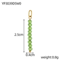 Macro shot of 2.5cm green faceted bead charm with gold loop for DIY jewelry making - Emerald Green Beaded Pendant (YP3039D5W0)
