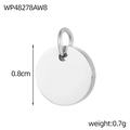 Dettaglio di un ciondolo rotondo da 0,8 cm in acciaio inossidabile lucido a specchio - Wp48278aw8 (con Anello Per Appendere)