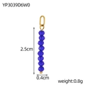 Detail of DIY pendant with eight blue faceted beads and gold ring, size 2.5cm by 0.4cm - Deep Blue Beaded Pendant (YP3039D6W0)