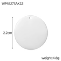Pendente rotondo in acciaio inossidabile lucidato con finitura a specchio e diametro 2,2cm - Argento 22mm (WP48278AK22)