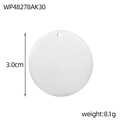 Dettaglio pendente a disco rotondo in acciaio lucido con diametro 3,0cm e peso di 8,1g - Wp48278ak30 (spessore 143 Mm)