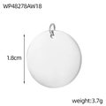 Dettaglio pendente tondo in acciaio inossidabile lucido con diametro 1,8cm e anello - Wp48278aw18 (con Anello Per Appendere)
