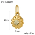 Vue détaillée du pendentif étoile en or avec zircon jaune, dimensions 1,1 cm x 0,9 cm - Pendentif Pierre de Naissance Jaune Clair de Novembre (JP41960D2B11)