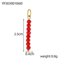 Detail view of 2.5cm red crystal bead pendant with dimensions and gold-plated hardware - Red Beaded Pendant (YP3039D10W0)