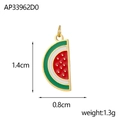 Detailed view of enamel watermelon charm with size dimensions 1.4cm by 0.8cm and 1.3g weight - Watermelon (AP33962D0)