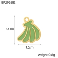 Detailed view of green enamel banana pendant with dimensions 1.1cm by 1.0cm - Banana (BP2965B2)