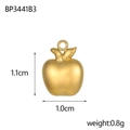 Détails d'un pendentif pomme dorée de 1,1 cm avec finition mate pour la joaillerie - Pendentif Pomme Dorée (BP3441B3)