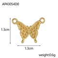 Detailed view of golden butterfly jewelry charm with 1.3cm size and textured finish - Butterfly Connection Pendant (AP43054D0)