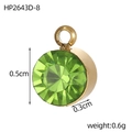 0.5cm round green zircon stone pendant in gold stainless steel setting for necklaces - Grass Green Pendant (HP2643D-8)