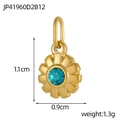 Détail du pendentif étoile avec dimensions 1,1cm x 0,9cm et pierre zircon bleue - Pendentif Pierre de Naissance Bleue de Décembre (JP41960D2B12)