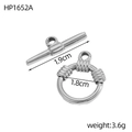 Macro shot of silver stainless steel heart OT toggle clasp for DIY jewelry making - Shiny Silver Round Style (HP1652A)