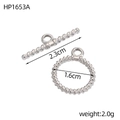 Detail of silver stainless steel heart OT toggle clasp with spiral texture for DIY jewelry - Silver Spiral Texture Style (HP1653A)