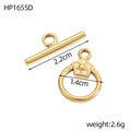 Goldener Edelstahl-Knebelverschluss mit Sterndetail für DIY-Schmuckherstellung - Gold Blumenform Ring Stil (HP1655D)