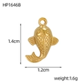 Detailed view of a gold fish pendant measuring 1.4x1.2cm with fine scale textures - Exquisite Small Fish Style (HP1646B)