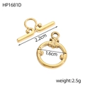 Detailansicht goldener OT-Knebelverschluss aus Edelstahl mit dekorativen Mustern - Gold Muster Design Stil (HP1681D)