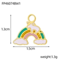Detailed view of rainbow unicorn pendant with dimensions 1.5cm by 1.3cm in gold finish - Unicorn Rainbow Style (FP46074BW1)