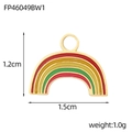 Detail showing dimensions of rainbow pendant in gold-plated stainless steel - Five-Color Rainbow Style (FP46049BW1)