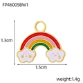 Detail of colorful rainbow charm with cute purple clouds and dimensions 1.5cm by 1.3cm - Rainbow with Cute Expression Clouds Style (FP46005BW1)