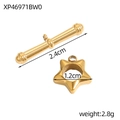 Detailansicht eines goldenen Stern-Knebelverschlusses mit 2,4cm T-Stab und 1,2cm Sternform - Gold Sternenform Stil (XP46971BW0)