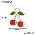 Golden cherry pendant with red and green enamel coating, size 1.2cm x 1.0cm - Cherry (FP45700DW1)