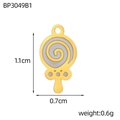 Detailed view of creative lollipop pendant measuring 1.1cm by 0.7cm for DIY jewelry making - Grey Spiral Texture Lollipop Style (BP3049B1)