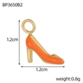 Detail view of orange enamel high heel charm with dimensions 1.2cm and weight 0.8g - Orange High Heel Style (BP3650B2)
