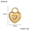 Poliertes Herz-Anhänger aus Gold 1,7cm hoch 1,4cm breit 2,8g Edelstahl Charme Detail - Goldener Dreidimensionaler Polierter Herzanhänger (BP2023D)