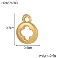 Detail view of gold moon star pendant showing dimensions 0.7cm by 0.5cm and 0.4g weight - Ring Hollow Cross Star Style (HP48743B0)