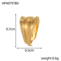 Detailed view of 0.7cm gold stainless steel clasp hook with size and weight metrics - Pinch Bail Style (HP48797B0)