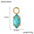 Dettaglio ciondolo marquise in oro con zircone verde, dimensioni 1,2cm altezza e 0,5cm larghezza - Pendente taglio marquise blu lago (JP42019DW4)