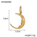 Detailed view of crescent moon pendant with face carving, measuring 1.8cm by 1.5cm - Moon Face Style (HP48800B0)