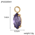 Dettaglio del ciondolo dorato con zircone viola taglio marquise e dimensioni di 1,4 cm - Pendente taglio marquise viola (JP42020DW1)