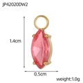 Dettaglio del ciondolo in zircone rosso taglio marquise 1,4 cm con castone dorato - Pendente taglio marquise rosso (JP42020DW2)