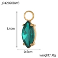 Ciondolo in zircone verde taglio marquise con castone dorato di 1,4 cm x 0,5 cm - Pendente taglio marquise verde (JP42020DW3)