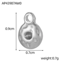 Vergoldeter Schmetterlingsanhänger aus Edelstahl 0,9x0,7 cm für DIY-Schmuckherstellung - Silberner Donut Gehämmerter Runder Anhänger (AP43987AW0)