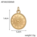 Détails du pendentif coeur soleil doré avec mesures de taille 1,4 cm x 1,2 cm - Style Oeil de Turquie Rond Perlée (AP34655D0W0)