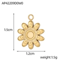 Macro view of gold sun flower pendant showing 1.5cm height and 1.2cm width dimensions - Sunflower Matte Frosted Pendant (AP42209D0W0)