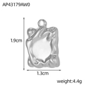 Edelstahl-Anhänger mit Lava-Textur 1,9 cm Höhe für DIY-Schmuckherstellung im Trend - Silberner Unregelmäßiger Lava Fluid Struktur Anhänger (AP43179AW0)