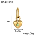 Detailansicht eines Goldherzanhängers mit grünem Zirkon, 0,7 cm hoch und 0,6 cm breit - Gold Herz Anhänger mit Grünem Strass (LP44131D2B8)