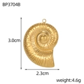 Macro view of a 3cm golden nautilus shell pendant with detailed spiral texture and ring - Nautilus Style (BP3704B)